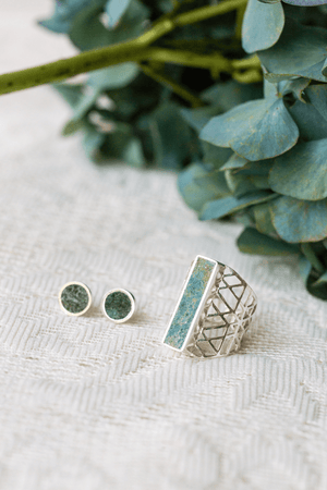 Artisan & Fox - JALI Bar Ring in Bamiyan Turquoise - Handcrafted in Afghanistan