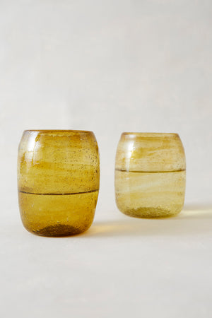 Artisan & Fox - Home Goods - Handblown Herati Glasses in Gold - Handcrafted in Afghanistan