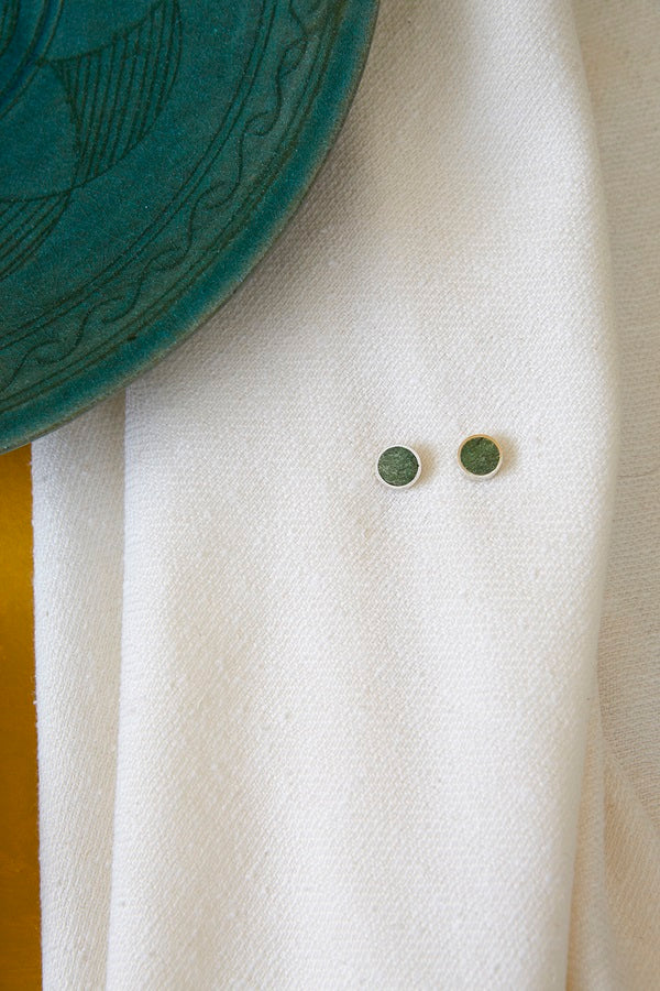 Artisan & Fox - Jewellery - MAH Silver Earstuds in Bamiyan Turquoise - Handcrafted in Afghanistan