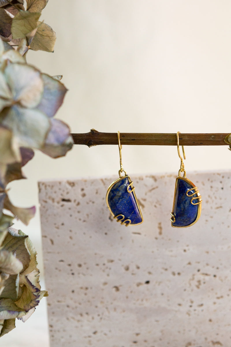 Aziz Earrings in Lapis Lazuli
