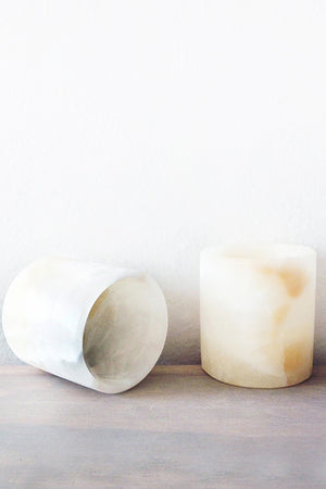 Artisan & Fox - Home Goods - ONYX Tealight Holder in White - Handcrafted in Mexico