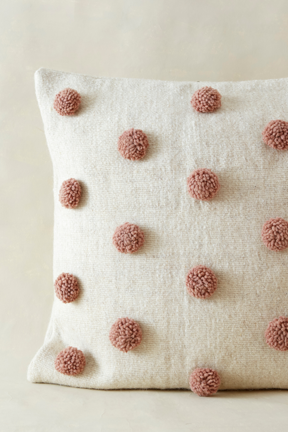 Artisan & Fox - Homewares - Desert Rose Pompoms Wool Handloomed Cushion Cover - Made in Mexico