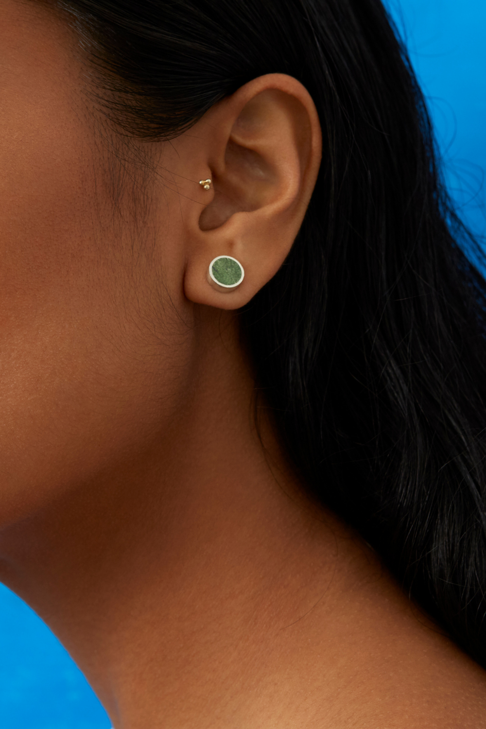 Artisan & Fox - Jewellery - MAH Silver Earstuds in Bamiyan Turquoise - Handcrafted in Afghanistan