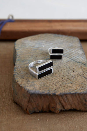 Artisan & Fox - Jewellery - Equality Silver Ring in Black Agate - Made in Afghanistan